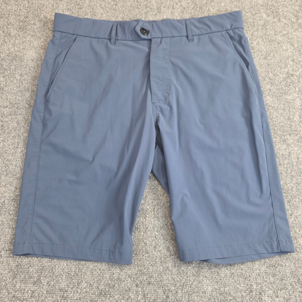 Greyson Montauk Golf Performance Shorts Mens Sz 33X10 Blue Gray Chino Flat Front